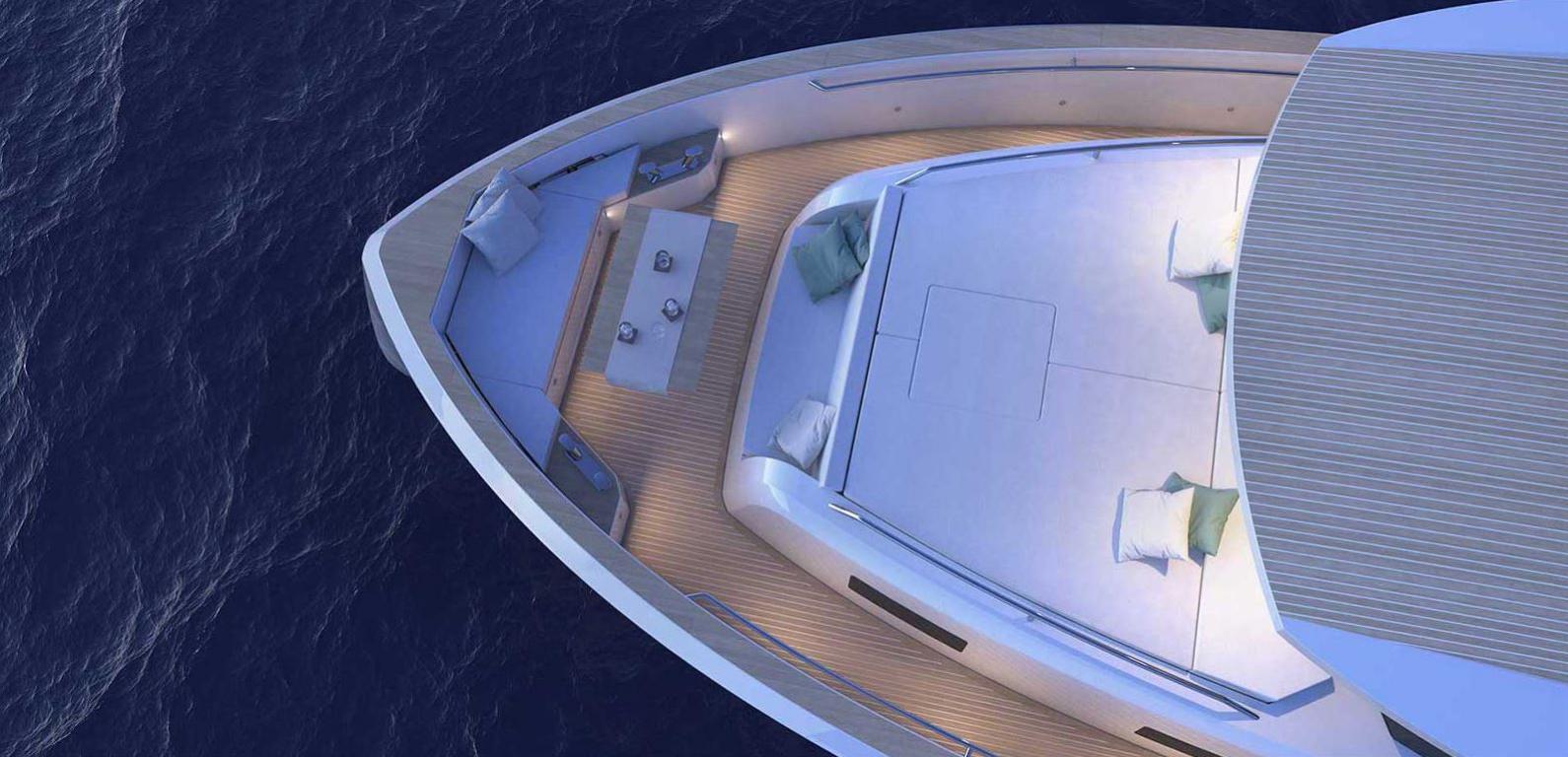 Pardo 60 deck view from above - Lucker Yachts
